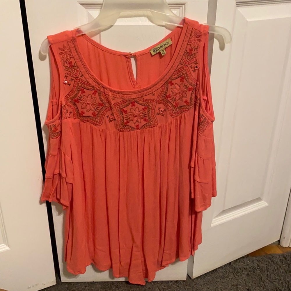 Women’s Cold Shoulder Coral Top